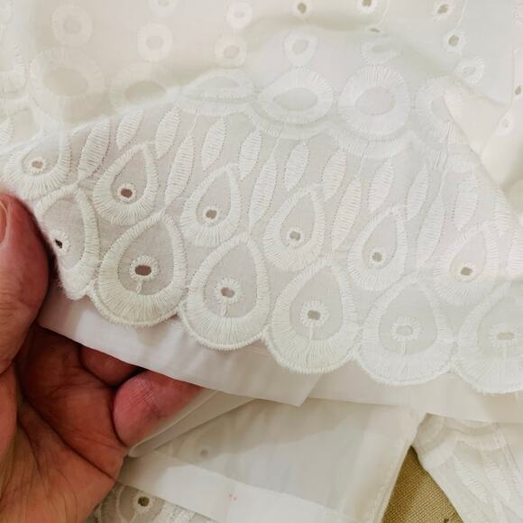 Kasper Size 6 Embroidered Eyelet Sleeveless Sheath Dress White Summer Elegant - Picture 11 of 14